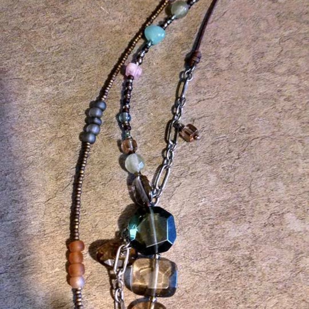 Silpada Chalcedony, Smoky Quartz, Glass & Sterling